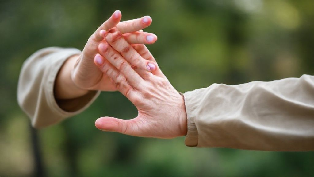 特写镜头,双手正在进行太极拳动作,强调优雅和精准,背景模糊的自然环境,突出动作的流畅性。 特写镜头,双手正在进行太极拳动作,强调优雅和精准,背景模糊的自然环境,突出动作的流畅性。